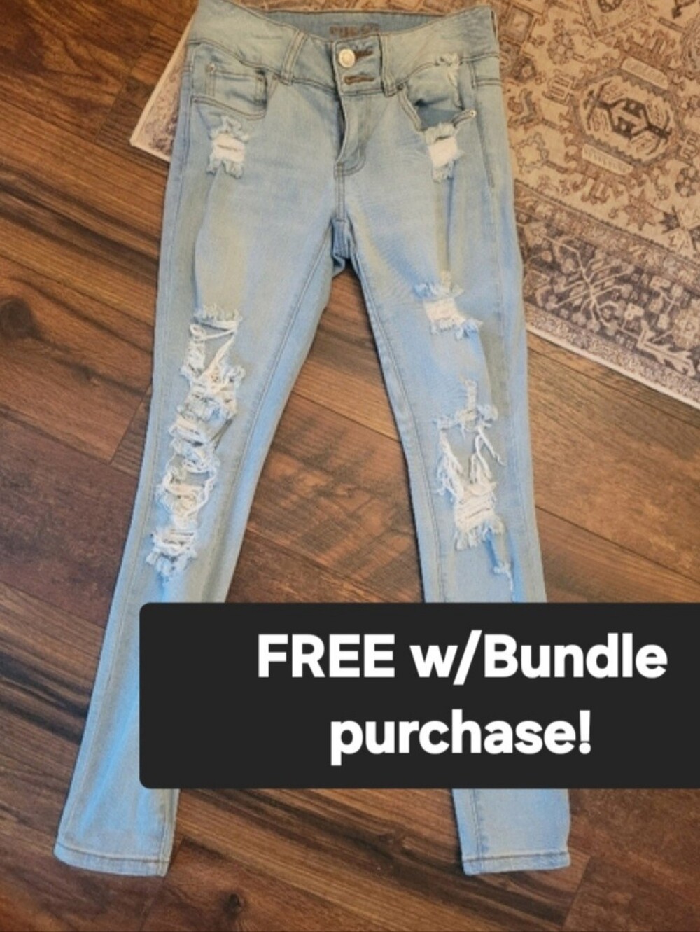 Rue21 Light Blue Distressed Skinny Jeans